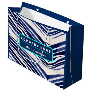 Summer Navy Blue Boat Popular Stripes Collection Large Gift Bag