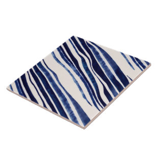 Summer Navy Blue Boat Popular Stripes Collection Tile
