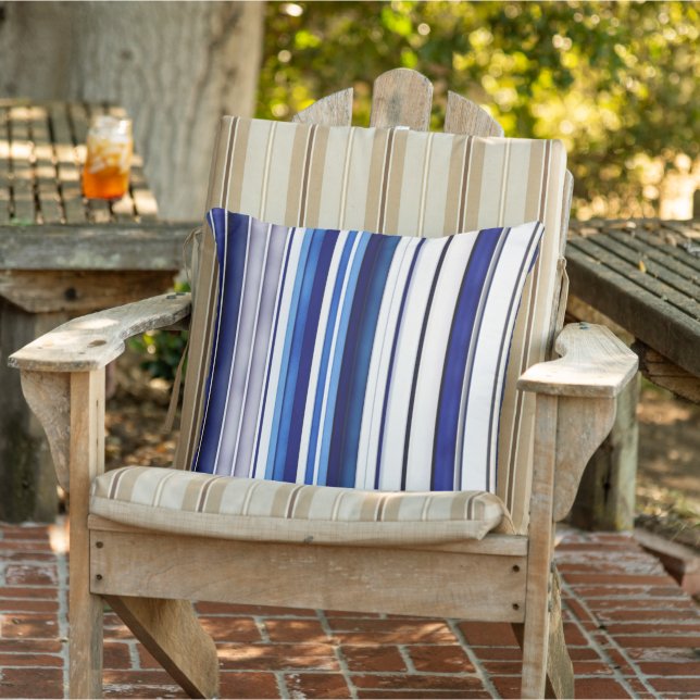 Summer Navy Blue Boat Trendy Stripes Collection Cushion (Chair)