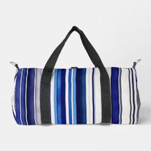 Summer Navy Blue Boat Trendy Stripes Collection Duffle Bag