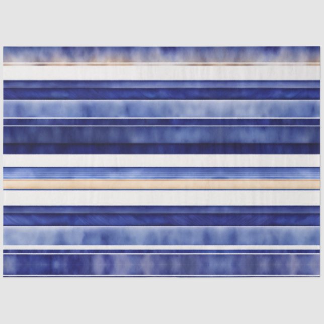 Summer Navy Blue Modern Boat Stripes Collection Tissue Paper (Front)