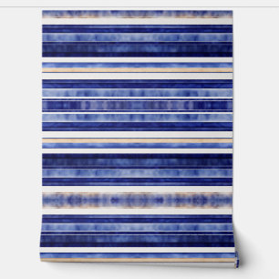Summer Navy Blue Modern Boat Stripes Collection Wallpaper