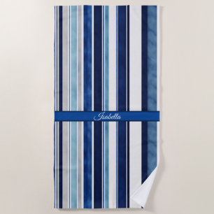 Summer Navy Blue Popular Boat Stripes Collection Beach Towel