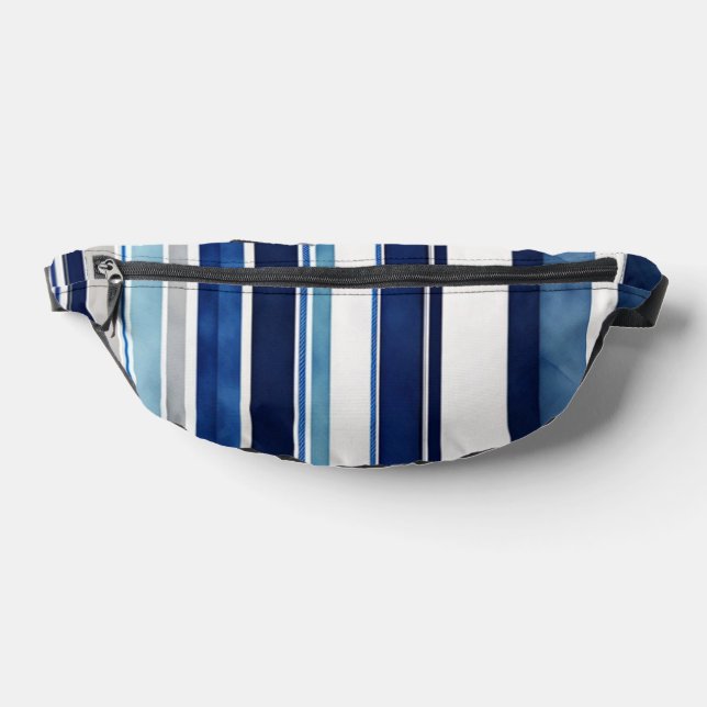 Summer Navy Blue Popular Boat Stripes Collection Bum Bags (Lay Down)