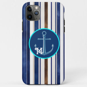Summer Navy Blue Trendy Boat Stripes Collection iPhone 11 Pro Max Case