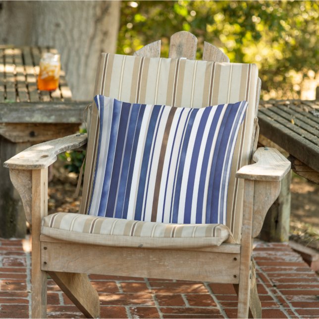 Summer Navy Blue Trendy Boat Stripes Collection Cushion (Chair)