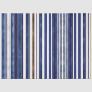 Summer Navy Blue Trendy Boat Stripes Collection Tissue Paper