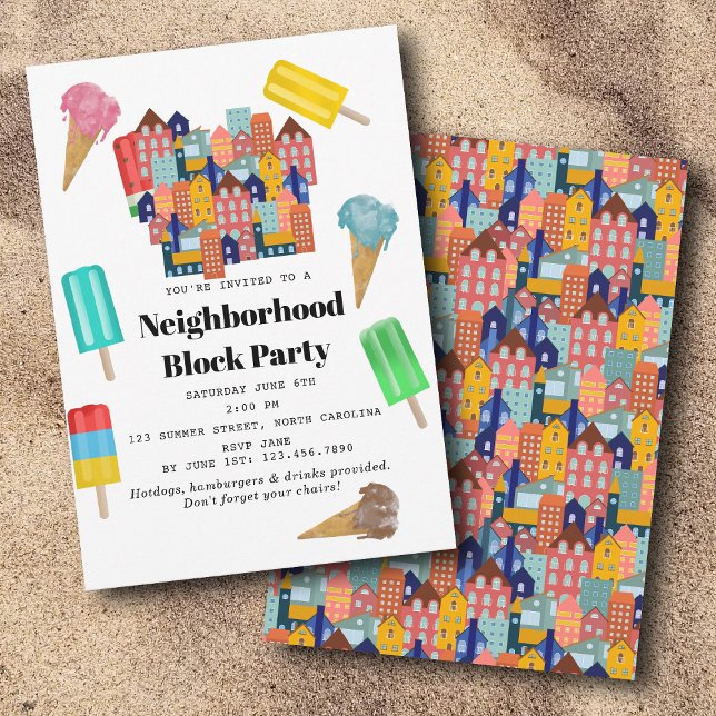 Summer Neighborhood BBQ Block Party Invitation (Summer Neighborhood BBQ Block Party Invitation)