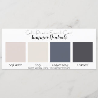 Summer Neutrals Colour Palette Swatch Card