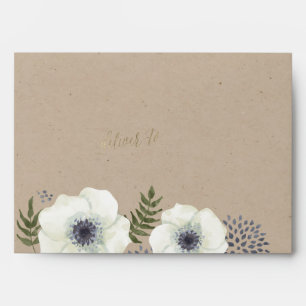 Summer Night Flowers Wedding Envelope
