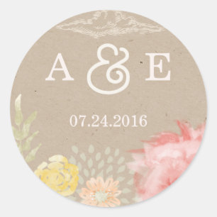 Summer Night Flowers Wedding Sticker