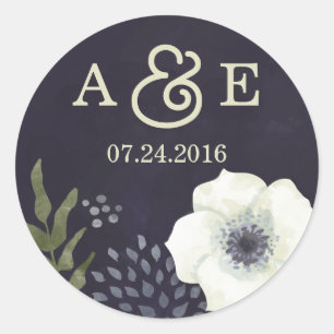 Summer Night Flowers Wedding Sticker