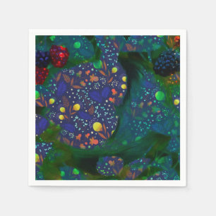 Summer Night Garden Rabbit Asleep Collage Napkin