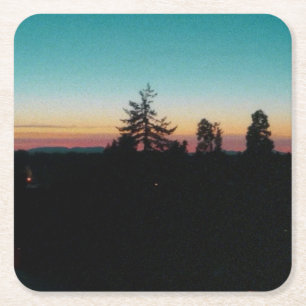 Summer night in the Pacific Northwest Square Paper Coaster