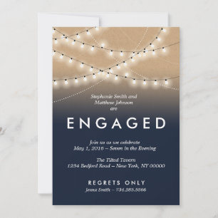 Summer Night Lights Engagement Party    Weddings Invitation