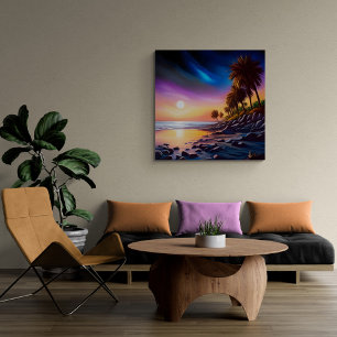 Summer Night On The Beach Canvas Print
