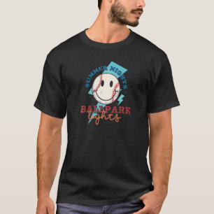 Summer Nights And Ballpark Lights Fun For Game Nig T-Shirt