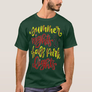Summer Nights and Ballpark Lights Softball Sports T-Shirt