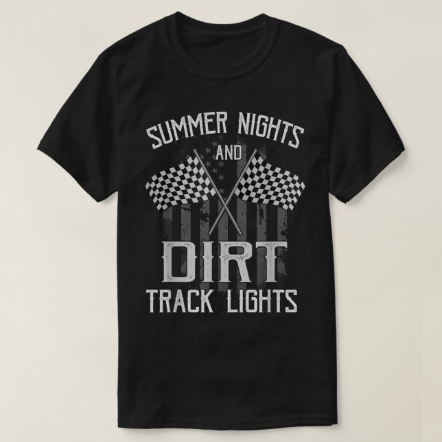 Summer Nights And Dirt Track Lights Racing Motocro T-Shirt (Design Front)