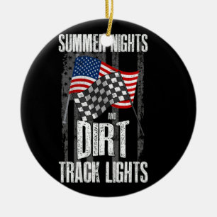 Summer Nights Dirt Track Lights Racing Motocross Ceramic Tree Decoration