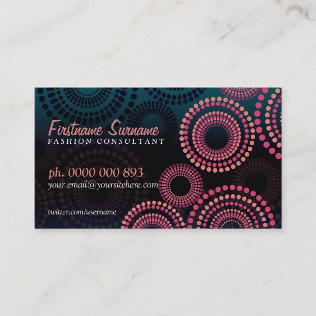 Summer Nights Fireworks Fashion Business Cards (Front)