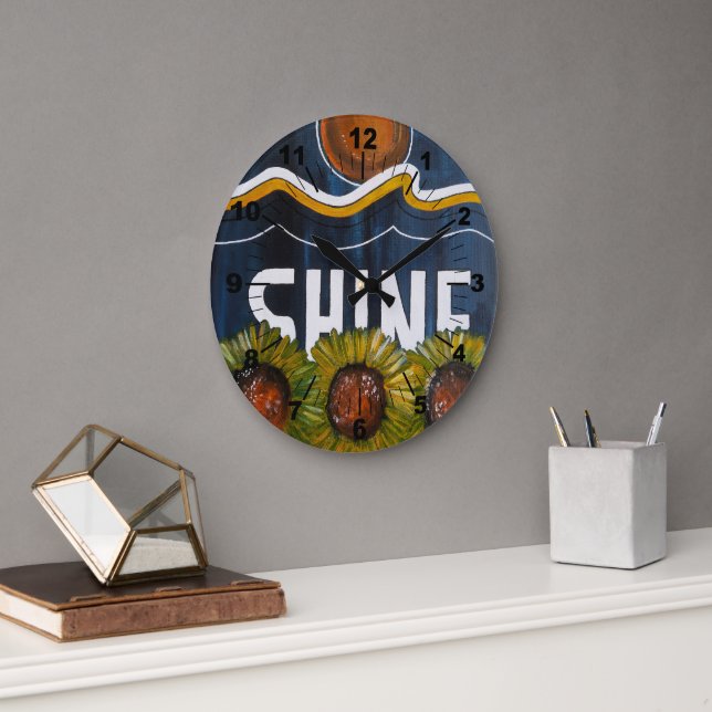 Summer Nights Painting by Alfred Fox Large Clock (Office)