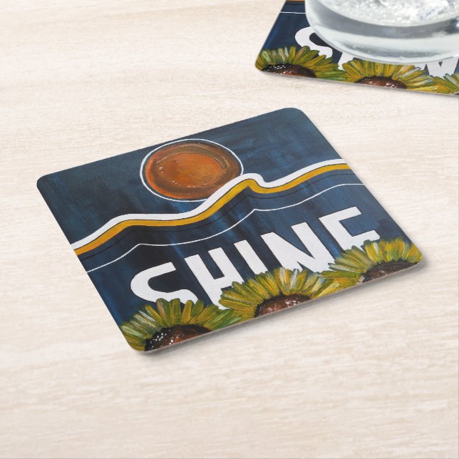 Summer Nights Painting by Alfred Fox Square Paper Coaster (Angled)