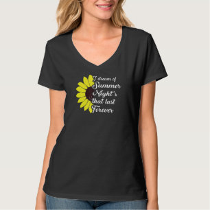 Summer Night's That Last Forever Floral Sunflowe T-Shirt