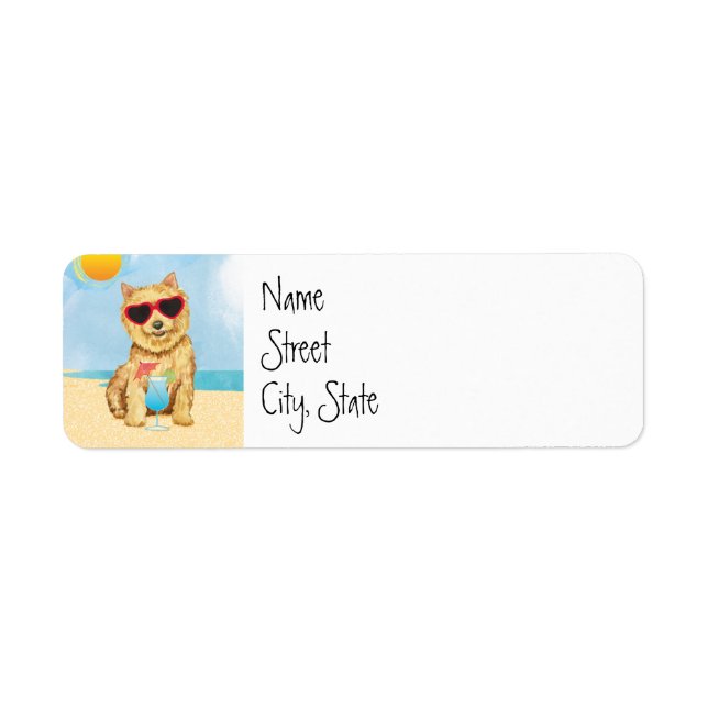 Summer Norwich Terrier Label (Front)