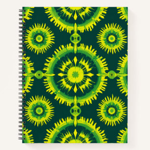 Summer Notebook of Beautiful Yellow Green Circles