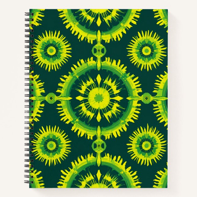 Summer Notebook of Beautiful Yellow Green Circles  (Front)
