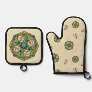 Summer Nouveau Oven Mitt & Pot Holder Set