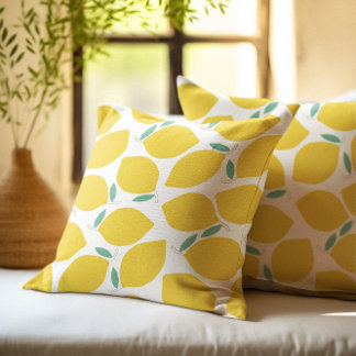 Summer Novelty Lemon-Pattern Printed Cushion