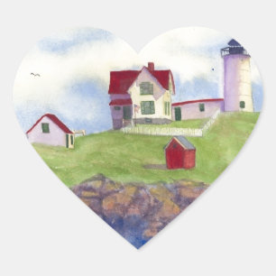 summer nubble heart sticker