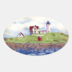 summer nubble oval sticker