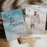 Summer Ocean Beach Photo Save the Dates Invitation<br><div class="desc">Modern Terracotta and Blush Wedding Invitations,  Modern Burnt Orange and Blush Terracotta Wedding Invitation for Your Special Day!Budget Modern Terracotta Boho Wedding Invitations</div>