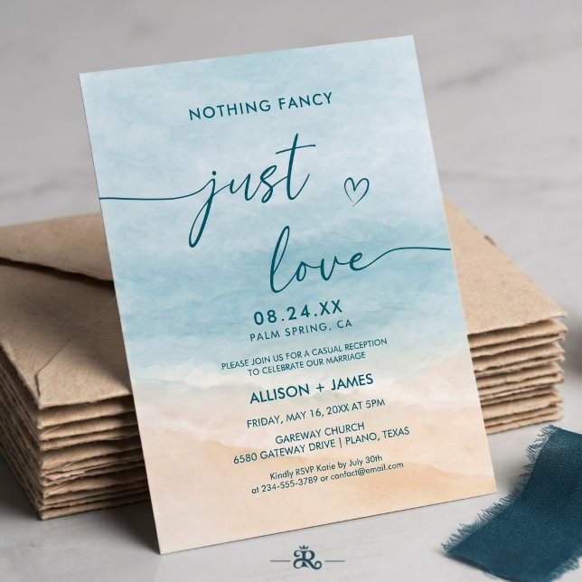 Summer Ocean Blue Beach Elegance Invitation (Creator Uploaded)