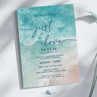 Summer Ocean Blue Beach Elegance Invitation