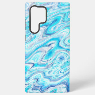 Summer Ocean Blue Colourful Abstract Marble Textur Samsung Galaxy Case