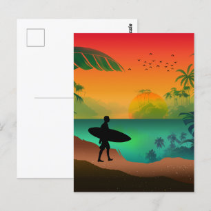 Summer ocean paradise postcard