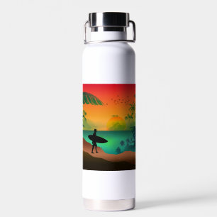 Summer ocean paradise water bottle