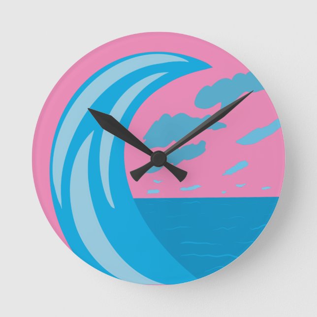 Summer Ocean Wave Clock (Front)