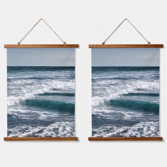 Summer Ocean Waves Hanging Tapestry (Double)