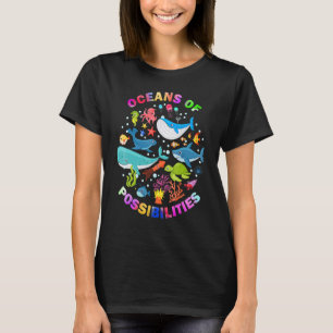 Summer Oceans Of Possibilities Sea Animal Reading T-Shirt
