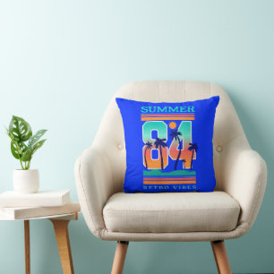 Summer of 1984 Retro Vibe Beach Theme Cushion