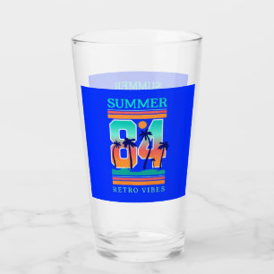 Summer of 1984 Retro Vibe Beach Theme Glass