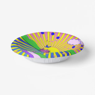 Summer of Love Psychedelic Sixties Sunburst    Paper Plate