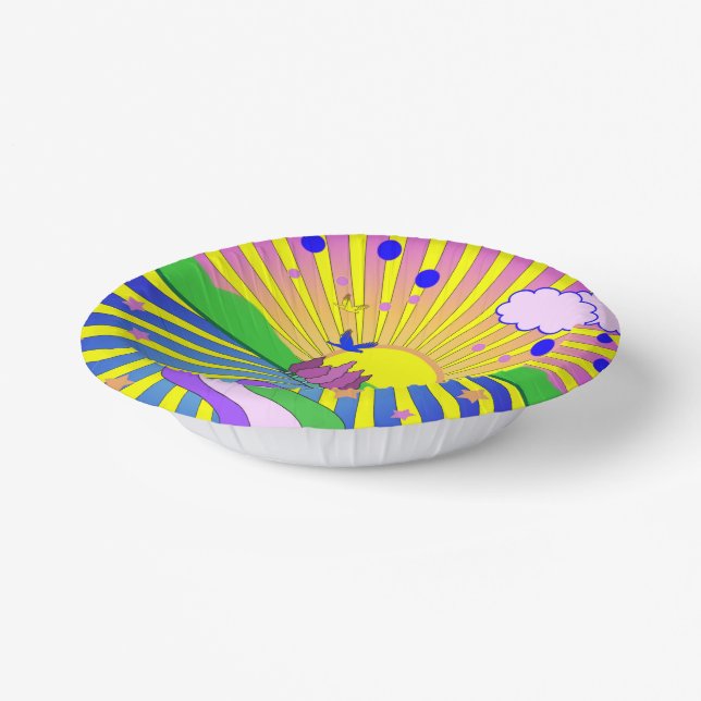 Summer of Love Psychedelic Sixties Sunburst    Paper Plate (Angled)
