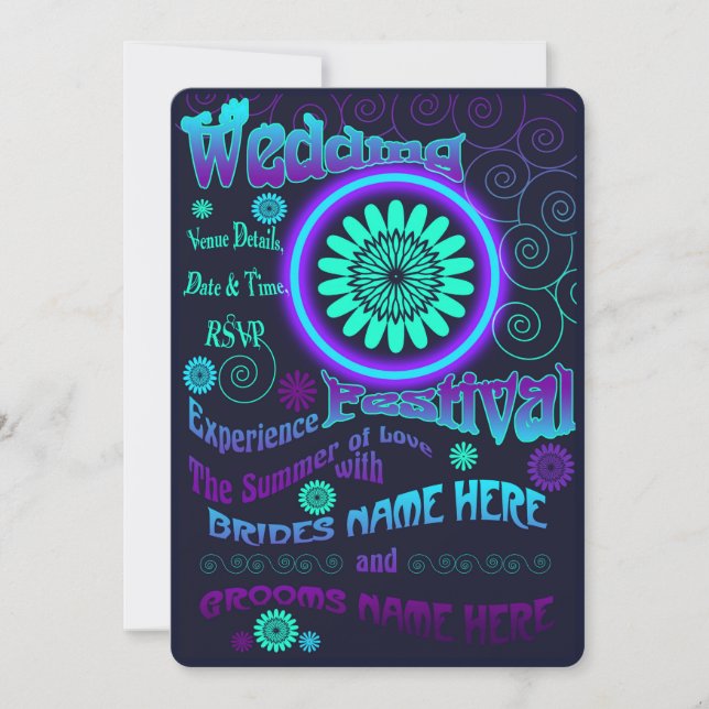 Summer of Love Wedding Invitation (Front)