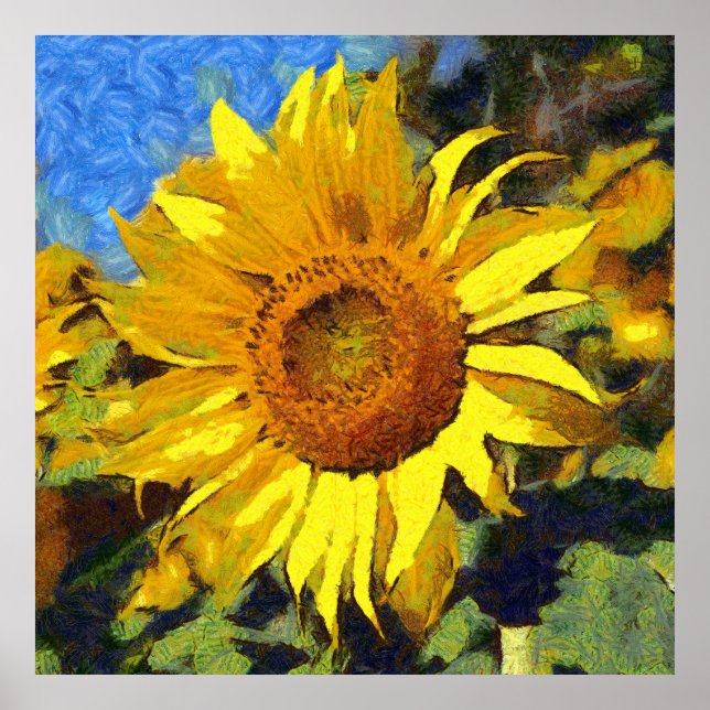 Summer Of Sunflowers Artistic Style Poster (Front)